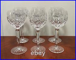 Vintage Set of 6 WATERFORD CRYSTAL Lismore Hocks Goblets/Wine Glasses IRELAND