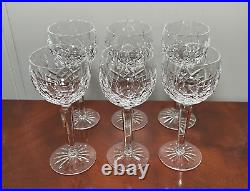 Vintage Set of 6 WATERFORD CRYSTAL Lismore Hocks Goblets/Wine Glasses IRELAND