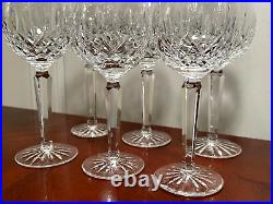 Vintage Set of 6 WATERFORD CRYSTAL Lismore Hocks Goblets/Wine Glasses IRELAND