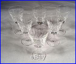 Vintage Set of 6 Waterford Lismore Pattern Crystal Claret Wine Glasses