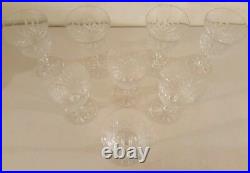 Vintage Set of 8 Galway Irish Clear Cut Glass Crystal Wine Glass Goblets Ireland