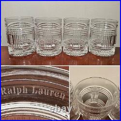 Vintage Signed Set of 4 Ralph Lauren GLEN PLAID Double-Old Fashioned Tumblers