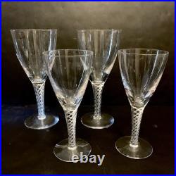 Vintage Stuart Crystal Ariel Air Twist Wine Champagne Glasses Set 7 England