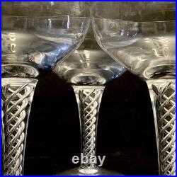 Vintage Stuart Crystal Ariel Air Twist Wine Champagne Glasses Set 7 England