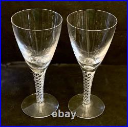 Vintage Stuart Crystal Ariel Air Twist Wine Champagne Glasses Set 7 England