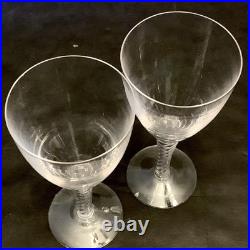 Vintage Stuart Crystal Ariel Air Twist Wine Champagne Glasses Set 7 England