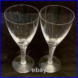 Vintage Stuart Crystal Ariel Air Twist Wine Champagne Glasses Set 7 England