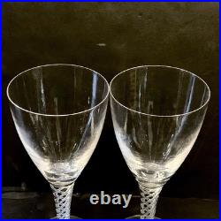 Vintage Stuart Crystal Ariel Air Twist Wine Champagne Glasses Set 7 England
