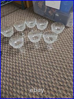 Vintage-Style Crystal Champagne Coupe Glasses Waterford Nachtmann Style Set of 8