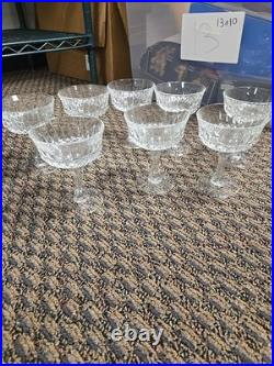 Vintage-Style Crystal Champagne Coupe Glasses Waterford Nachtmann Style Set of 8