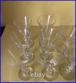Vintage Tiffin Franciscan Etched Crystal Champagne Tall Sherbet Glasses Set of T