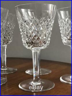 Vintage WATERFORD Crystal ALANA 5-7/8 4oz Claret Wine Glasses Set of 7