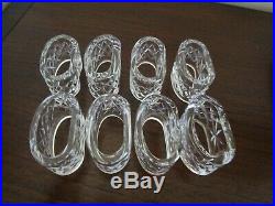 Vintage Waterford Crystal Alana Oval Napkin Rings Set of 8 Excellent