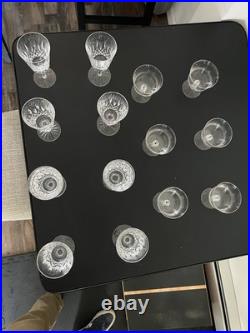 Vintage Waterford Crystal Claret Wine Glasses Set of 8 + 6 Extra Crystal Glasses