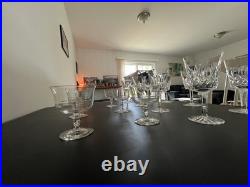 Vintage Waterford Crystal Claret Wine Glasses Set of 8 + 6 Extra Crystal Glasses