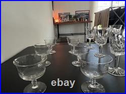 Vintage Waterford Crystal Claret Wine Glasses Set of 8 + 6 Extra Crystal Glasses