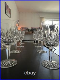 Vintage Waterford Crystal Claret Wine Glasses Set of 8 + 6 Extra Crystal Glasses