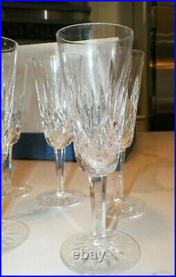 Vintage Waterford Crystal Lismore Champagne Flute Glasses Set Of Six (6) 7 1/4