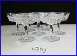 Vintage Waterford Crystal Lismore Coupe Champagne/Tall Sherbet Glasses -Set of 8