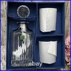 Vintage Waterford Crystal MARQUIS Whiskey Decanter Set with 2 Glasses Barcelona