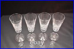 Vintage Waterford Cut Crystal LISMORE Champagne Flutes 7 3/8 Set 4 SIGNED