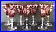 Vintage Wine Goblets Cranberry Flash Cut Crystal Frosted Grape Set Of 7