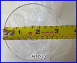 Vintage etched glass goblets with floral patterns perfect crystal. Set