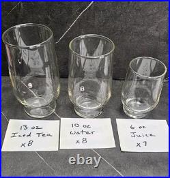 Vntg Federal Fancy 40 Crystal Glassware Set (- 1 Juice Glass) Pre-1971 FEGFAF