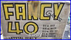 Vntg Federal Fancy 40 Crystal Glassware Set (- 1 Juice Glass) Pre-1971 FEGFAF