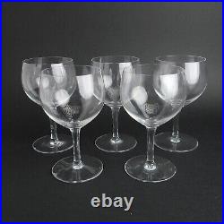 Volnay by Baccarat Crystal 5 Piece Set 5 3/8 Claret Wine Glasses w FLAWS