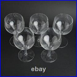 Volnay by Baccarat Crystal 5 Piece Set 5 3/8 Claret Wine Glasses w FLAWS