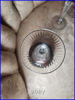 Vtg Bohemian Amethyst Purple Cut To Clear Crystal Wine Goblet Set Of 4