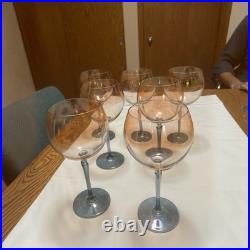 Vtg Colony Brigitte Iridescent Water Goblets Bohemia Czech TwoTone 8 1/4 Set 7