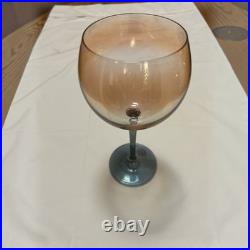 Vtg Colony Brigitte Iridescent Water Goblets Bohemia Czech TwoTone 8 1/4 Set 7
