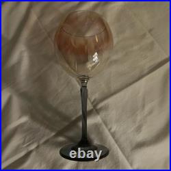 Vtg Colony Brigitte Iridescent Water Goblets Bohemia Czech TwoTone 8 1/4 Set 7