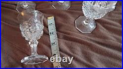 Vtg Crystal Goblets Mc Kee Glassware Set of 5 Glasses Footed 3 3/4 in. Tall