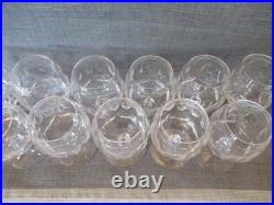 Vtg Edinburgh Scotland Crystal Glasses Set 11 Cordial Liquor Thumbprint Star 3.5