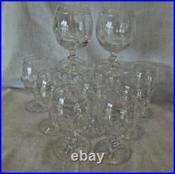 Vtg Edinburgh Scotland Crystal Glasses Set 11 Cordial Liquor Thumbprint Star 3.5