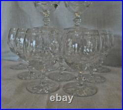 Vtg Edinburgh Scotland Crystal Glasses Set 11 Cordial Liquor Thumbprint Star 3.5