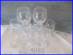 Vtg Edinburgh Scotland Crystal Glasses Set 11 Cordial Liquor Thumbprint Star 3.5