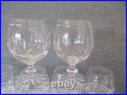 Vtg Edinburgh Scotland Crystal Glasses Set 11 Cordial Liquor Thumbprint Star 3.5