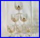 Vtg Nachtmann Palais Gold Trim Cut Crystal Water Goblets Glasses Set of 6