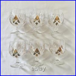 Vtg Nachtmann Palais Gold Trim Cut Crystal Water Goblets Glasses Set of 6