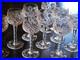 Vtg Set 11 HOCK WINE GLASSES Hand Cut Crystal ROSE & ARCH Cut Stem & Foot SUPERB