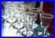Vtg Set 8 MORGANTOWN NEEDLE ETCHED Wine Glasses OPTIC/VERTICAL STRIPES c1910
