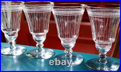 Vtg Set 8 MORGANTOWN NEEDLE ETCHED Wine Glasses OPTIC/VERTICAL STRIPES c1910 Vtg Set 8 MORGANTOWN NEEDLE ETCHED Wine Glasses OPTIC/VERTICAL STRIPES c1910