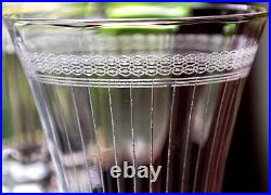 Vtg Set 8 MORGANTOWN NEEDLE ETCHED Wine Glasses OPTIC/VERTICAL STRIPES c1910 Vtg Set 8 MORGANTOWN NEEDLE ETCHED Wine Glasses OPTIC/VERTICAL STRIPES c1910