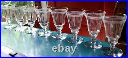 Vtg Set 8 MORGANTOWN NEEDLE ETCHED Wine Glasses OPTIC/VERTICAL STRIPES c1910 Vtg Set 8 MORGANTOWN NEEDLE ETCHED Wine Glasses OPTIC/VERTICAL STRIPES c1910