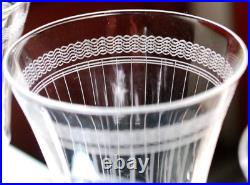 Vtg Set 8 MORGANTOWN NEEDLE ETCHED Wine Glasses OPTIC/VERTICAL STRIPES c1910 Vtg Set 8 MORGANTOWN NEEDLE ETCHED Wine Glasses OPTIC/VERTICAL STRIPES c1910