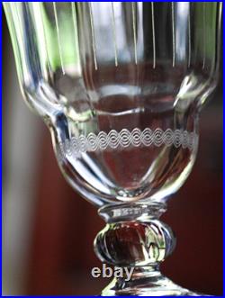 Vtg Set 8 MORGANTOWN NEEDLE ETCHED Wine Glasses OPTIC/VERTICAL STRIPES c1910 Vtg Set 8 MORGANTOWN NEEDLE ETCHED Wine Glasses OPTIC/VERTICAL STRIPES c1910